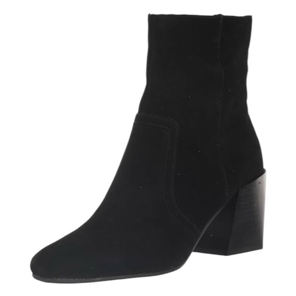 Blondo Sadie Waterproof Ankle Boot Black Suede Block Heel Zipper Side Closure 6 - Picture 1 of 9